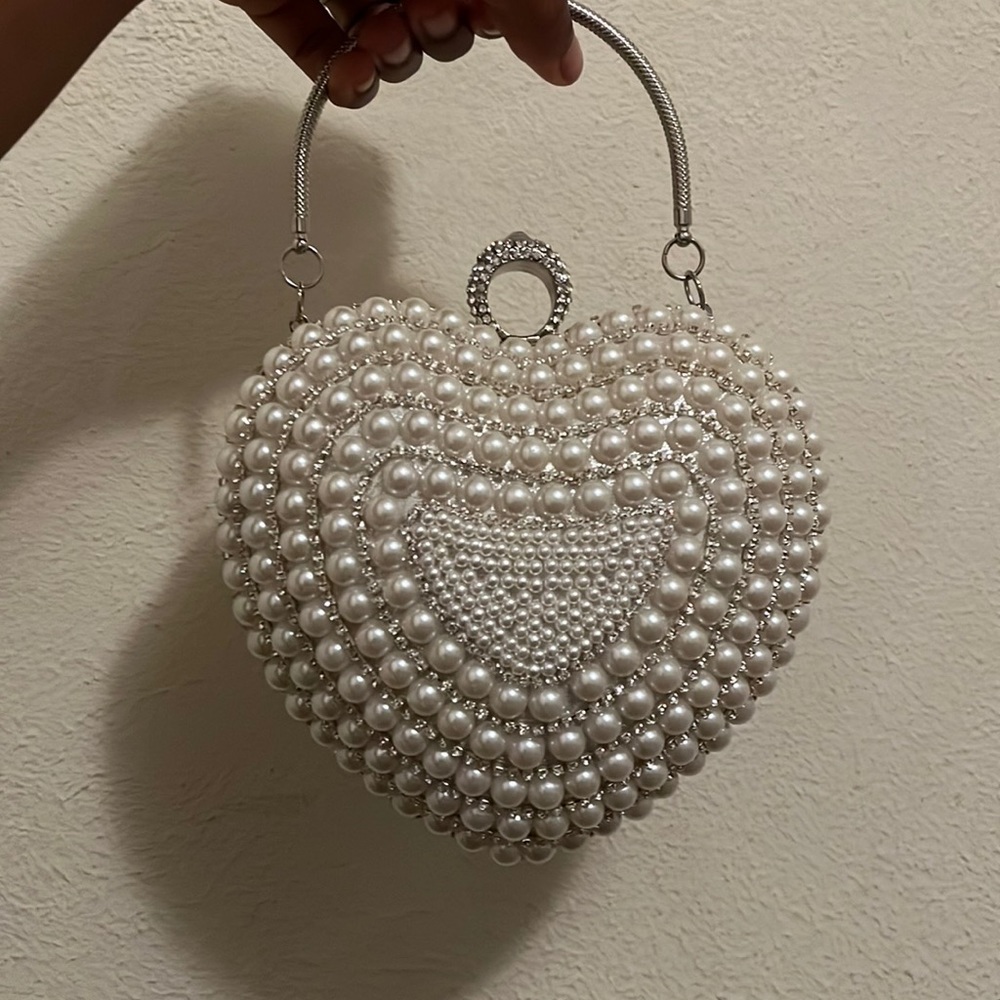 Pearl heart shaped purse